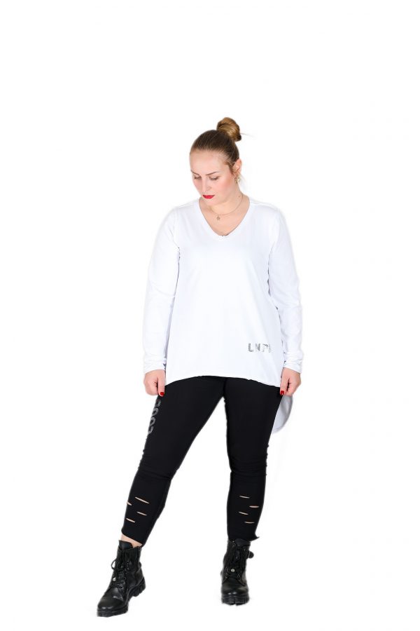 Black Leggings With Elastic Waist, Printed, Sporty Outer Seams, Laser Cut Ankle-Slits