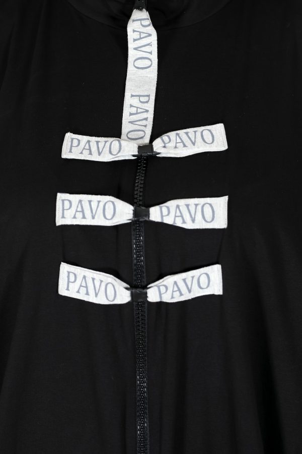 Casual Black Oversize Cardigan with Stripe Detail - Image 4