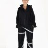 Comfortable Loose Black Sweatpants with Brand Strip Detail