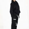 Comfortable Loose Black Sweatpants with Brand Strip Detail - Image 2