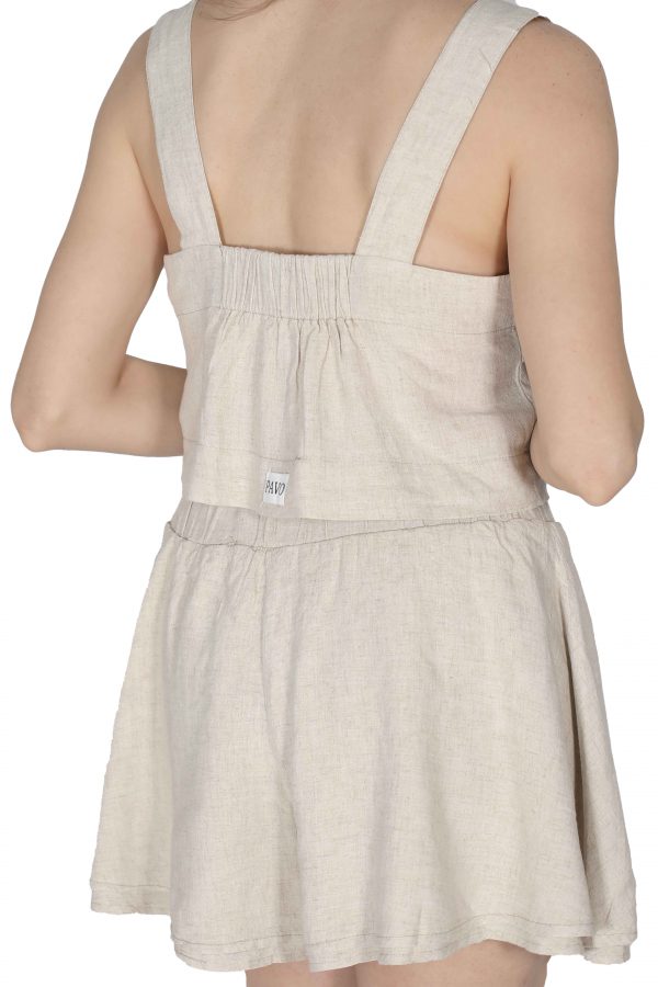 Double Layer Linen Shorts in Linen Color - Image 3