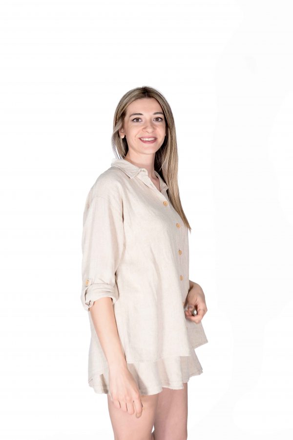 Casual Linen Colour, Shabby Linen Shirt - Image 3