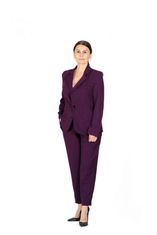 Maroon Elegant Pants with Pockets and Pleats